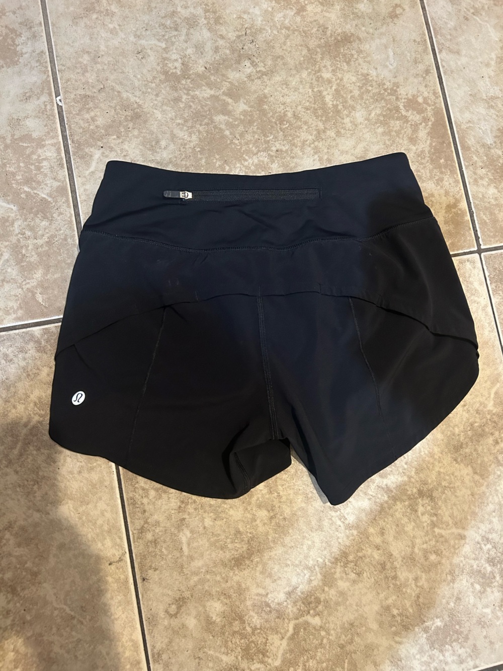 lululemon athletica Black Athletic Running Shorts with Back Zip Pocket - Picture 4 of 8